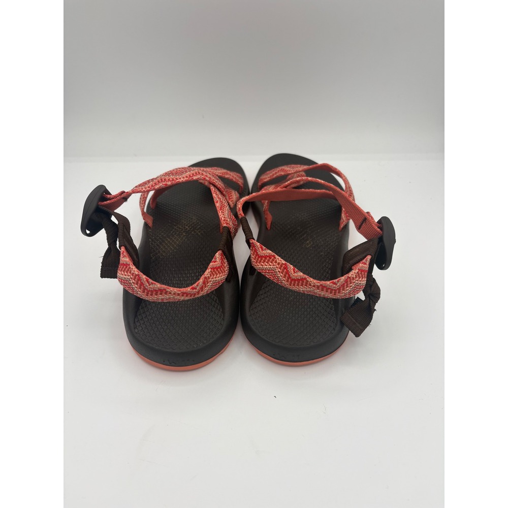 Chaco Z Cloud 2 Womens Sandals Size 11 Red Orange Chevron‎ Strappy Toe Loop - Picture 6 of 10